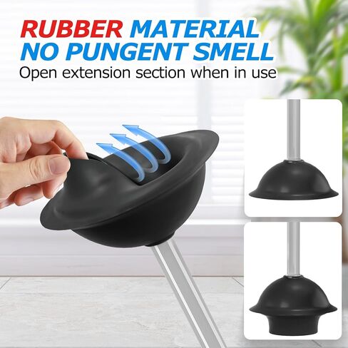 2 in 1 Toilet Brush and Plunger Set, Toilet Bowl Brush Plunger Set,Extended Handle Plunger,Bathroom Cleaning Tools,Toilet Brush Plunger Combo,Cleaning Brush（Pearl White，20.8inch） in Saudi Arabia
