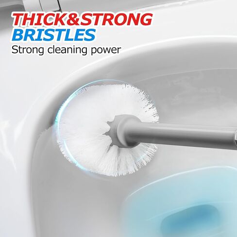 2 in 1 Toilet Brush and Plunger Set, Toilet Bowl Brush Plunger Set,Extended Handle Plunger,Bathroom Cleaning Tools,Toilet Brush Plunger Combo,Cleaning Brush（Pearl White，20.8inch） in Saudi Arabia