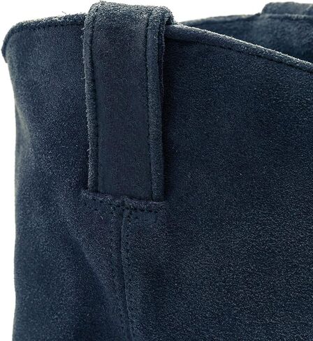 LEHOOR Women Low Stacked Heel Slouchy Knee High Western Boots Pointed Square Toe Velvet Suede 1.5" Chunky Heels Cowboy Boots Wide Calf Pull On Combat Boots Dressy Comfort Casual Winter Retro 4-13 M US in Saudi Arabia