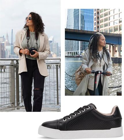 Jeossy Women's Flat Low Top Casual Fashion Sneakers Round Toe Shoes with Zipper in Kuwait