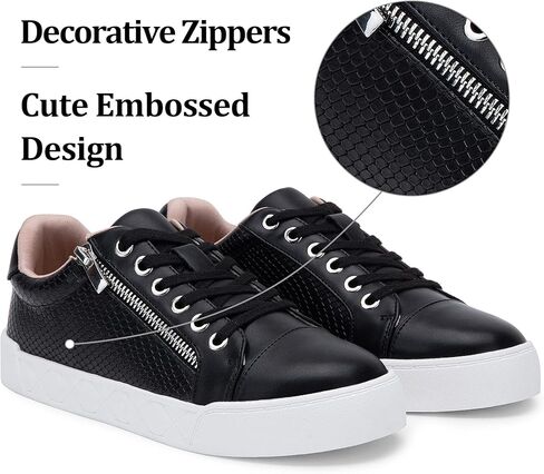 Jeossy Women's Flat Low Top Casual Fashion Sneakers Round Toe Shoes with Zipper in Kuwait