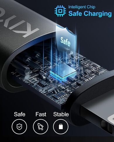 USB C to USB C Cable Coiled 3FT 2Pack, Braided Type C Charger for Car-Black | 66W Fast Charging Cord Compatible with iPhone 17 16 15, iPad, Sam sung Galaxy, Google Pixel, Moto, TCL Phones in Kuwait