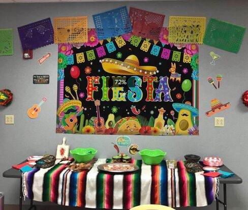 Mocsicka Mexican Fiesta Backdrop Mexican Cinco De Mayo Party Decorations Mexican Banners for Fiesta Party Colorful Wall Mexican Background Photo Booth Studio (7x5ft) in Kuwait