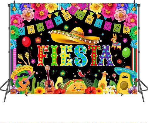Mocsicka Mexican Fiesta Backdrop Mexican Cinco De Mayo Party Decorations Mexican Banners for Fiesta Party Colorful Wall Mexican Background Photo Booth Studio (7x5ft) in Kuwait