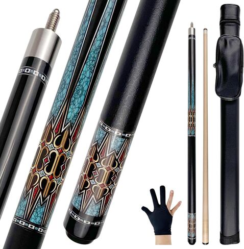 Pool Cue Stick with Case, 13mm Tip, 58", Hardwood Canadian Maple Professional Billiard Stick, Low Deflection Shaft Billiard Cue Sticks with 1X1 Hard Case, 19 Oz in Saudi Arabia