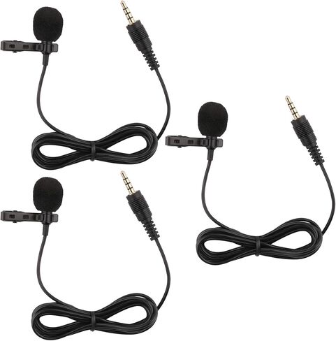 Tiny Microphone, 59 inches Wired Lavalier Lapel Microphone, 3 Pack USB Portable Clip on Omnidirectional Mic Condenser for Recording Podcast PC Laptop Android iPhone YouTube Interview ASMR in Saudi Arabia