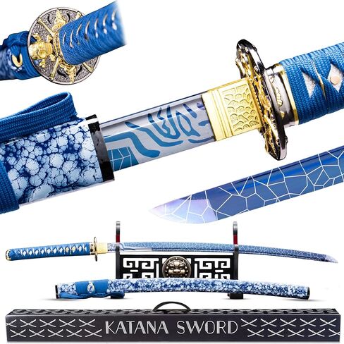 Real Katana Sword Sharp - Japanese Samurai Swords are a Unique Gift for Men - Full Tang High Carbon Steel Sword Blade Makes a Memorable for Martial Arts Enthusiasts or Sword Collectors in Saudi Arabia