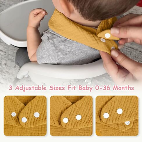 Yoofoss Muslin Baby Bibs 10 Pack Bandana Bibs 100 ٪ Cotton 6 Layer Soft Usporbent Bibs for Boys and Girls ، Pink Flower in Saudi Arabia