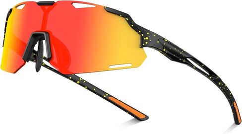 Polarized Sports Sunglasses UV400 Lightweight TR90 Frame Running Baseball Glasses for Men Women Driving Fishing Cycling in Kuwait