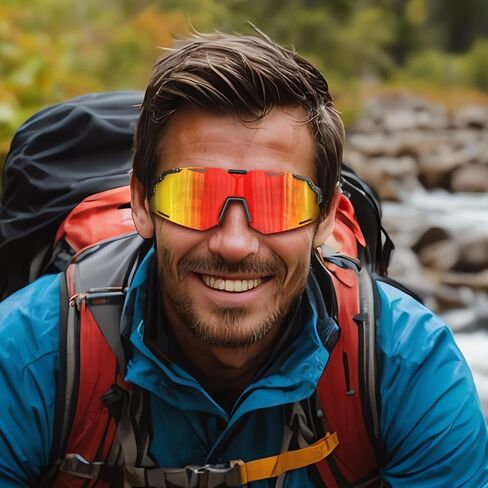 Polarized Sports Sunglasses UV400 Lightweight TR90 Frame Running Baseball Glasses for Men Women Driving Fishing Cycling in Kuwait