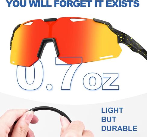 Polarized Sports Sunglasses UV400 Lightweight TR90 Frame Running Baseball Glasses for Men Women Driving Fishing Cycling in Kuwait