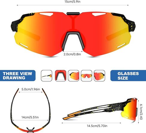 Polarized Sports Sunglasses UV400 Lightweight TR90 Frame Running Baseball Glasses for Men Women Driving Fishing Cycling in Kuwait