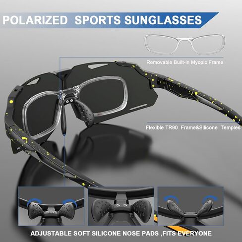 Polarized Sports Sunglasses UV400 Lightweight TR90 Frame Running Baseball Glasses for Men Women Driving Fishing Cycling in Kuwait