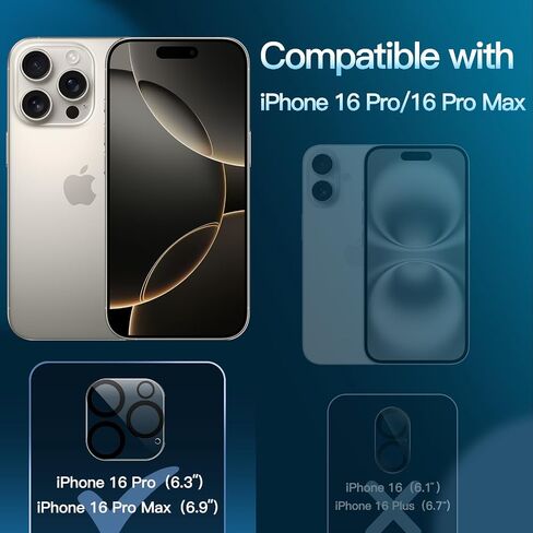 واقي عدسة الكاميرا JETech لهاتف iPhone 16 6.1 بوصة وiPhone 16 Plus 6.7 بوصة، زجاج مقسى 9H، مضاد للخدش، صديق للحافظة، لا يؤثر على اللقطات الليلية، شفاف عالي الدقة، 3 عبوات in Saudi Arabia