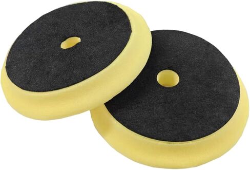 2PCS Buffing Polishing Pads, 6" Orbital Coarse Cutting Foam Sponge Pads, Hook and Loop Buffing Pad for 6 RO/DA Rotary Polisher Compounding, Polishing, Waxing (Yellow) in Kuwait