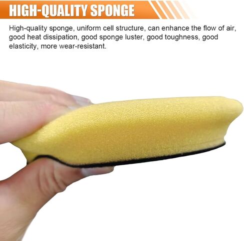 2PCS Buffing Polishing Pads, 6" Orbital Coarse Cutting Foam Sponge Pads, Hook and Loop Buffing Pad for 6 RO/DA Rotary Polisher Compounding, Polishing, Waxing (Yellow) in Kuwait