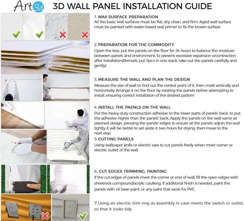 Art3d 19.7"x19.7" (Pack Of 12) Wall Panel 3D Pyramid, White in Kuwait