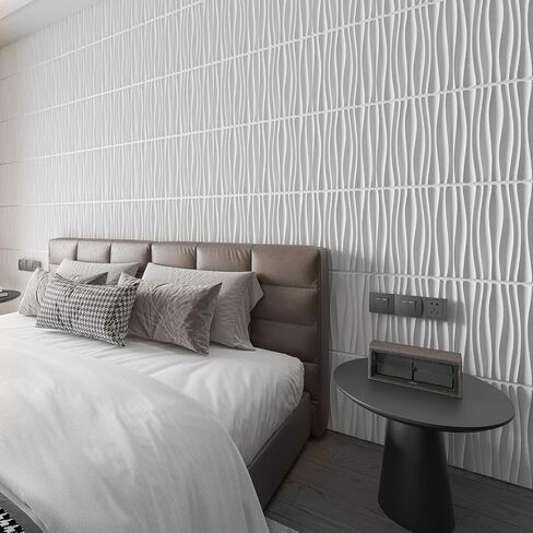 Art3d 24 -Pack 3D Wall Planels للديكور الجدران الداخلي ، PVC Wavy Assured Accent Wall Doormance لغرفة المعيش in Kuwait