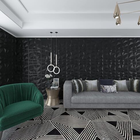 Art3d 19.7"x19.7" (Pack Of 12) Wall Panel 3D Pyramid, White in Kuwait