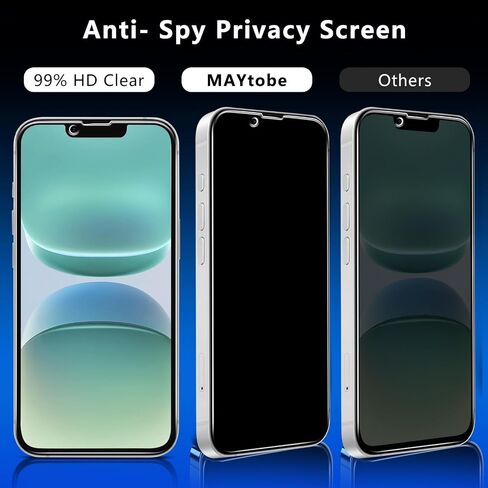 MAYtobe [عبوة من قطعتين مصممة لهاتف iPhone 16 Pro Max واقي شاشة من الزجاج المقسى، صلابة 9H، مضاد للخدش، سهل التركيب in Saudi Arabia