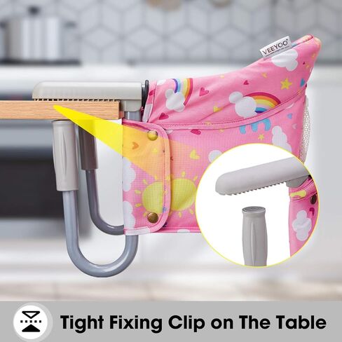 ربط على الكرسي ، مقطع Veeyoo على كرسي عالي طي الكرسي السريع مع حقيبة تخزين ، مقعد لتغذية الطفل المحمولة على الطاولة للمنزل والسفر in Kuwait