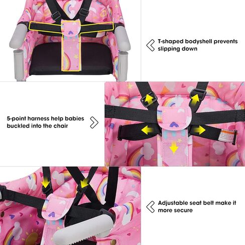 ربط على الكرسي ، مقطع Veeyoo على كرسي عالي طي الكرسي السريع مع حقيبة تخزين ، مقعد لتغذية الطفل المحمولة على الطاولة للمنزل والسفر in Kuwait