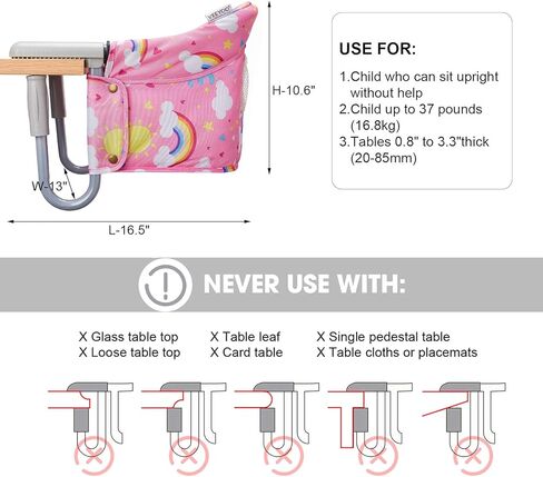 ربط على الكرسي ، مقطع Veeyoo على كرسي عالي طي الكرسي السريع مع حقيبة تخزين ، مقعد لتغذية الطفل المحمولة على الطاولة للمنزل والسفر in Kuwait