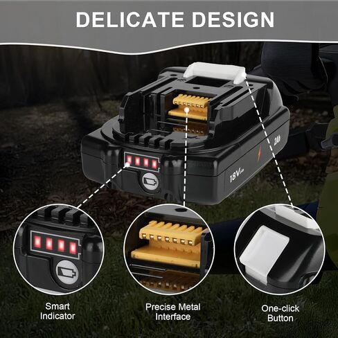 【1-Pack】 18V 2.0Ah Replacement for Makita BL1860B Battery, Compatible with BL1820 1830B 1840B 1850B Tools, Dual Power Batteries Work with Makita 18V Charger in Saudi Arabia