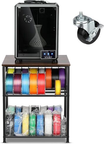 3D Printer Stand with Filaments Storage - 3D Printer Table Filament Storage Rack Heavy Duty 3D Printer Cart Desk with Wheels for Workshop Studio Office (Black) in Saudi Arabia