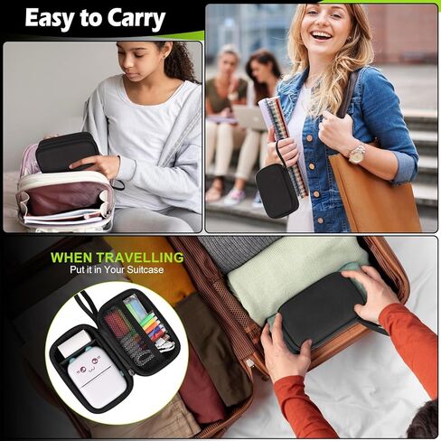 حافظة صانع الملصقات متوافقة مع طابعة الصور الصغيرة M02/T02/M02S/M02 pro/Q30S/M02X، حقيبة سفر صلبة ذات طباعة حرارية صغيرة مع جيب شبكي بسحاب in Kuwait
