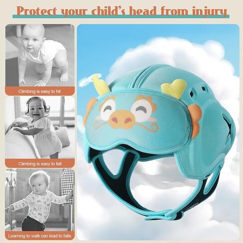 Baby Head Protector Helmet, Breathable Baby Head Protector for Crawling and Walking, Infant Soft Helmet, Anti-Collision, Ultra-Lightweight, Expandable and Adjustable Age 10-24 Months in Saudi Arabia