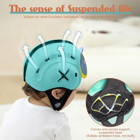 Baby Head Protector Helmet, Breathable Baby Head Protector for Crawling and Walking, Infant Soft Helmet, Anti-Collision, Ultra-Lightweight, Expandable and Adjustable Age 10-24 Months in Saudi Arabia