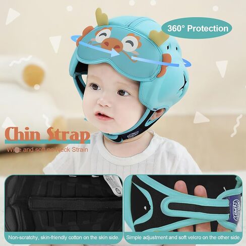Baby Head Protector Helmet, Breathable Baby Head Protector for Crawling and Walking, Infant Soft Helmet, Anti-Collision, Ultra-Lightweight, Expandable and Adjustable Age 10-24 Months in Saudi Arabia