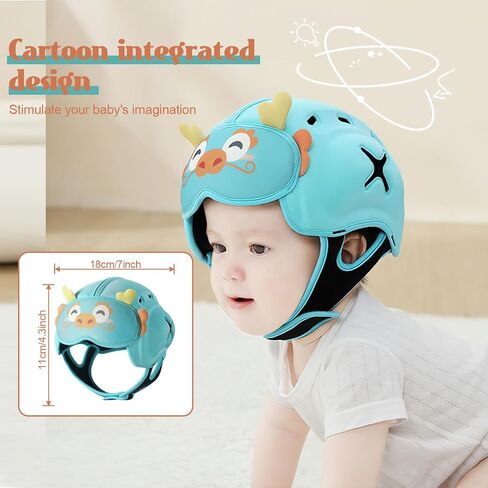 Baby Head Protector Helmet, Breathable Baby Head Protector for Crawling and Walking, Infant Soft Helmet, Anti-Collision, Ultra-Lightweight, Expandable and Adjustable Age 10-24 Months in Saudi Arabia