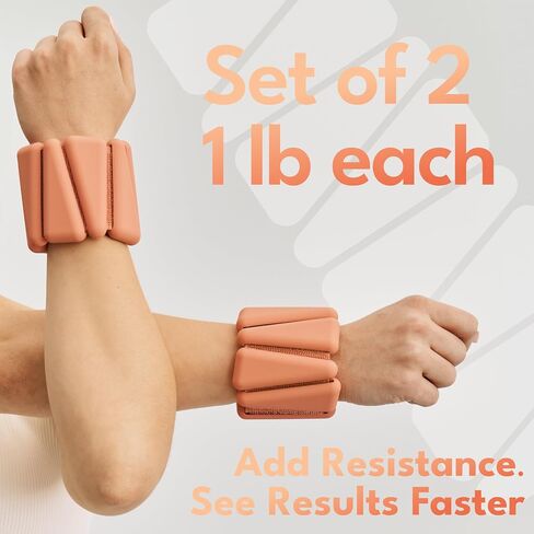 Pilates Ankle Weights Adjustable, Weighted Wrist Weights for Women, Polainas Para los Tobillos con Peso, Arm Weights for Walking, Home Gym Workout, Strength Training, Set of 2 (1lb Each) in Saudi Arabia
