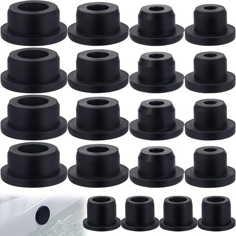 20 Pcs White Bathtub Jet Covers, Silicone Tube and Hole Plug, Waterproof Cover Hole Plugs, Pipe Tube Inserts for Bathtub Hole (5 Sizes) in Saudi Arabia