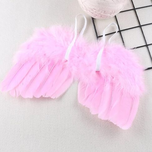 Baby Angel Feather Wings Newborn Baby Angel Wings with Feathers Infant Angel Wings Photo Prop Halloween Christmas Admin in Kuwait