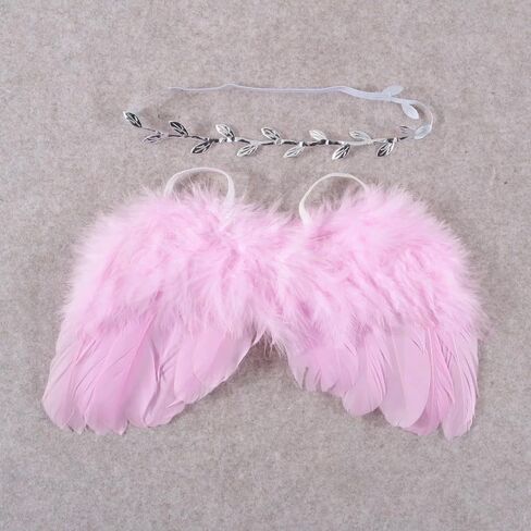 Baby Angel Feather Wings Newborn Baby Angel Wings with Feathers Infant Angel Wings Photo Prop Halloween Christmas Admin in Kuwait