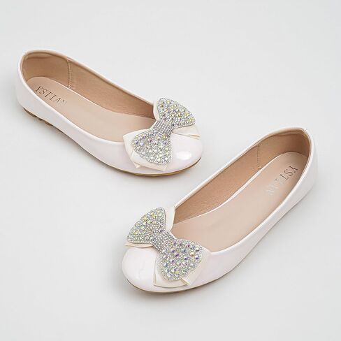 Flats Shoes Women Leather Comfortable Flats Round Toe Bow Slip on Wide Width Work Flats for Women in Saudi Arabia