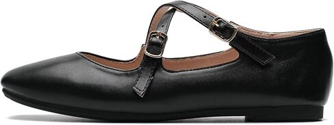 Women's Cross Strap Ballet Flats Square Toe Casual Retro Mary Jane Lolita Dress Shoes in Kuwait