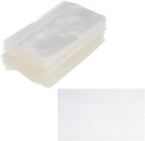 أربطة انكماش مثقوبة PVC مقاس 61 × 103 مم من باتيكل، 200 قطعة من غلاف الانكماش الحراري مناسب لزجاجات الزيوت العطرية 50 مل، علب الجرار، علب مناسبة لقطر الغطاء 2.9-3 بوصة، شفاف in Saudi Arabia