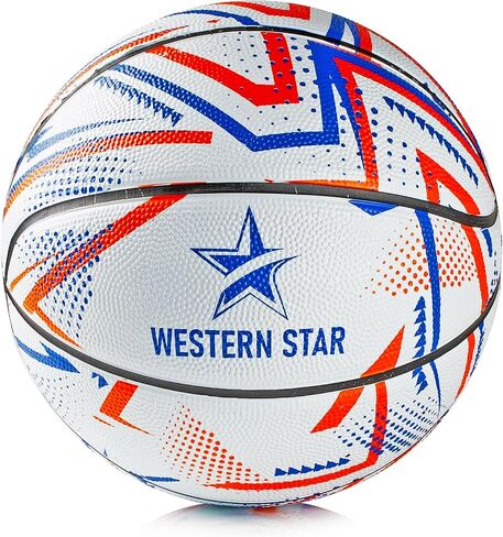 Western Star Basketball Official Size & Weight Size 7 29.5" - 5 Popular Team Colors - Control and Responsive - Outdoor Basketball - Durable &Attractive Design in Saudi Arabia