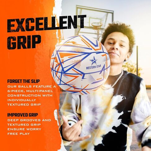 Western Star Basketball Official Size & Weight Size 7 29.5" - 5 Popular Team Colors - Control and Responsive - Outdoor Basketball - Durable &Attractive Design in Saudi Arabia