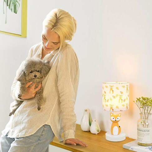 مصابيح طاولة LAMPWELL FOX مع منفذ USB DC5V ، مجموعة من 2 ، مصباح طاولة الأطفال البني الفاتح ، ضوء ليلي لغرفة الأطفال ، حضانة ، غرفة نوم ، عداد المطبخ ، gameroom ، φ5.91 × H12.88in ، الصنع يدويًا in Kuwait