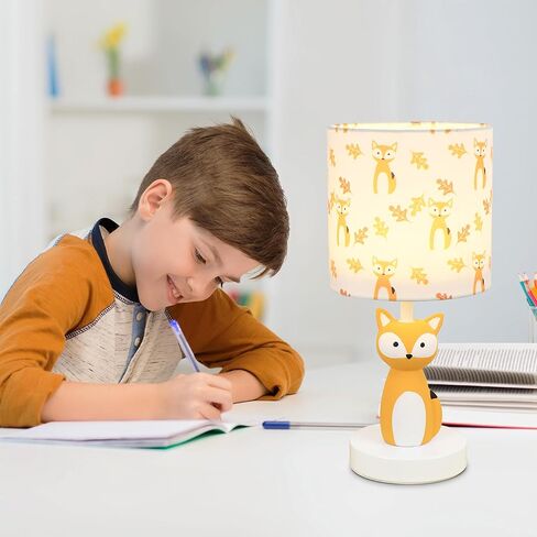 مصابيح طاولة LAMPWELL FOX مع منفذ USB DC5V ، مجموعة من 2 ، مصباح طاولة الأطفال البني الفاتح ، ضوء ليلي لغرفة الأطفال ، حضانة ، غرفة نوم ، عداد المطبخ ، gameroom ، φ5.91 × H12.88in ، الصنع يدويًا in Kuwait