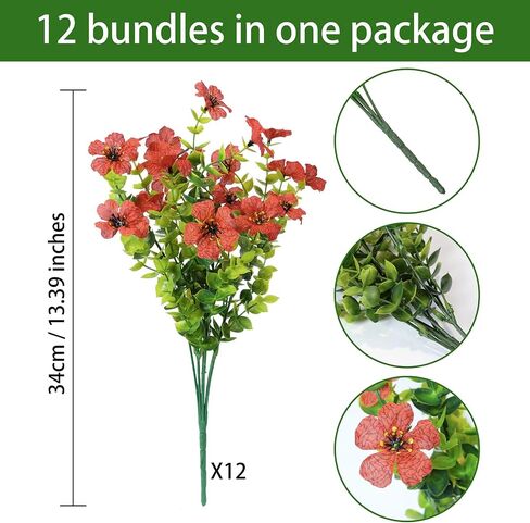 6 Bundles Wildflowers Artificial Flowers Outdoor Fake Daisy UV Resistant Silk Wild Flower Bouquets Bulk Faux Plants Plastic Greenery for Decoration vase Floral Arrangements Home Décor in Saudi Arabia