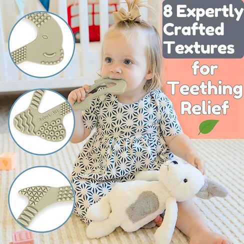Baby’s Aid Dolphin Silicone Teething Toy, Easy to Hold Baby Teether with 8 Textures for 3+ Months, BPA Free Silicone Teethers for Babies, Soothe Gums, Infant & Toddler Chew Toys, Durable Teething Toys in Saudi Arabia