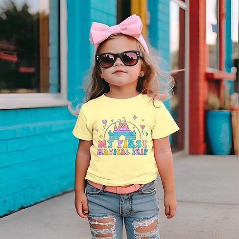 Magical Shirts for Girls Animal Kingdom Shirt Kid Magic Princess T Shirt Castle Graphic Tees Summer Short Sleeve Tops in Saudi Arabia