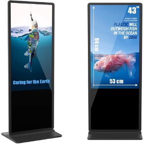 50 Inch Digital Signage Kiosk Non-touchscreen,8GB+128GB Android 11,Floor Standing Lcd Digital Signage, Commercial Interactive Advertising Display Screen,Digital Signage with Auto Media Player White