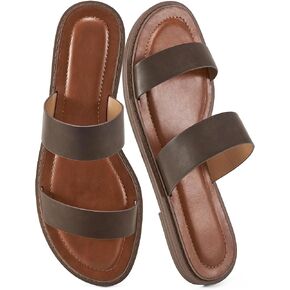 Aomigoct Flat Sandals Women Summer: Black 8 Comfortable Beach Dressy Sandal for Women - Casual Walking Ladies Fashion Shoes